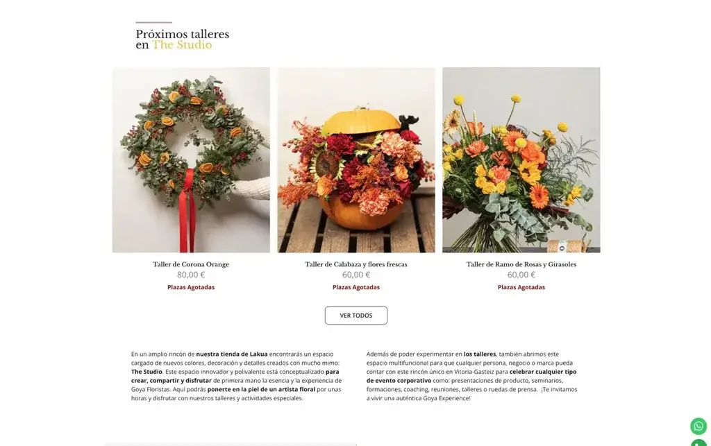 Goya Floristas - próximos talleres