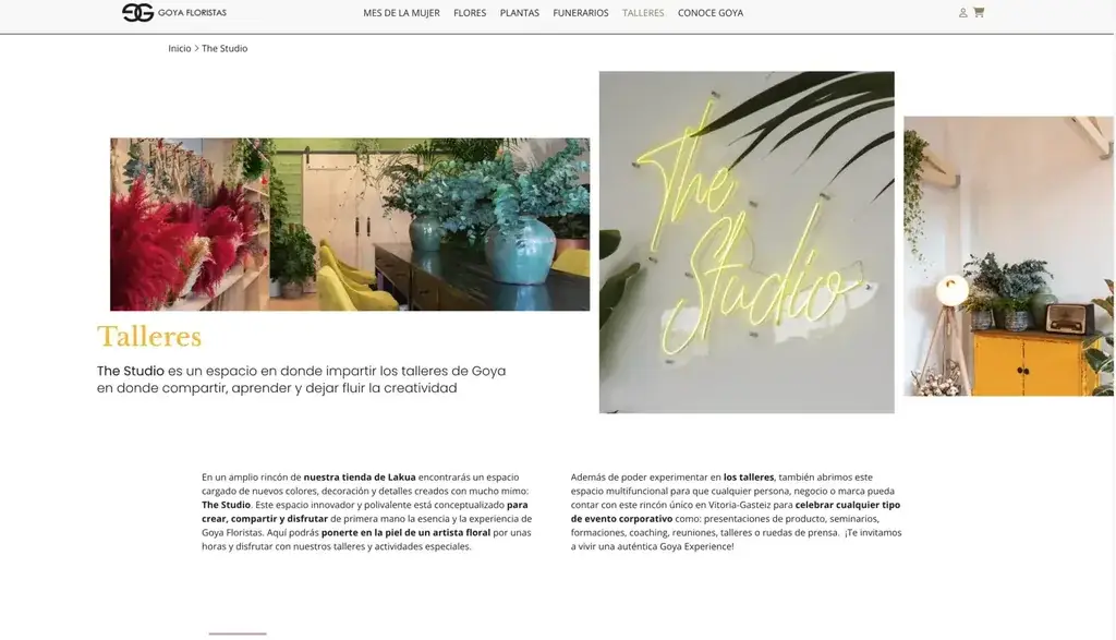 Goya Floristas - página de talleres