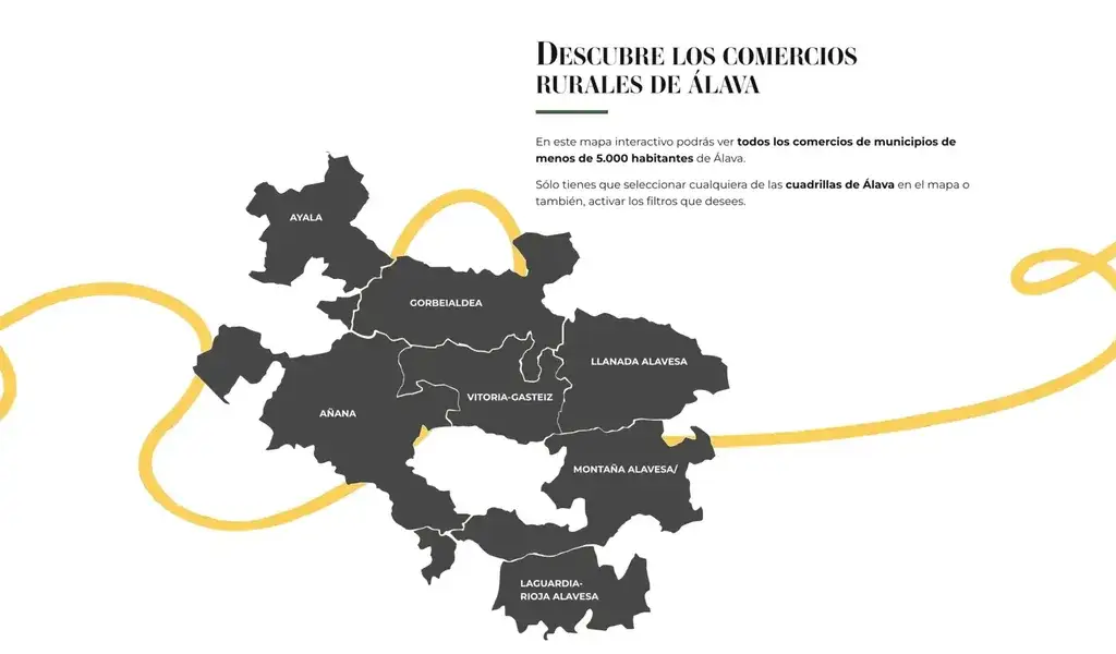 Landa Merkataritza - mapa de comercios por comarcas