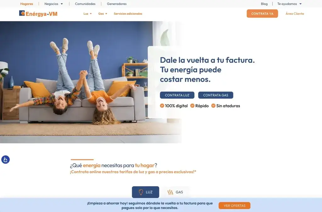 Enérgya VM - sitio web · contratación productos