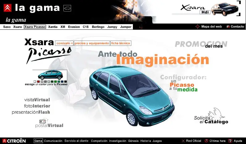Microsite Xsara Picasso - sitio web