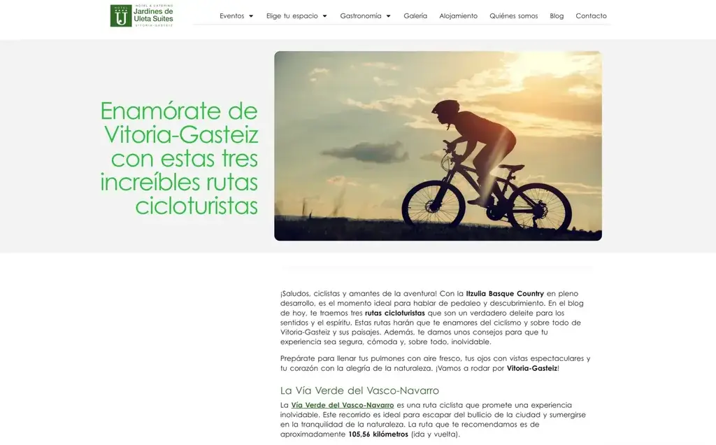 Jardines de Uleta Suites - noticia sobre rutas cicloturistas