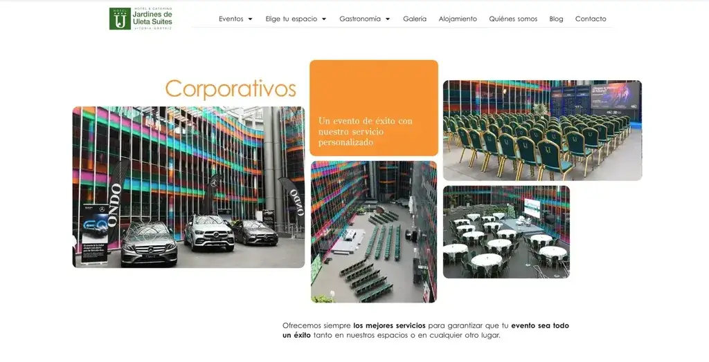 Jardines de Uleta Suites - página de eventos corporativos